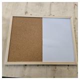 OWLKELA Dry Erase Cork Board 16.5"x12.6", Notice Pin Board, Memo Board, Vision Board, Bulletin Board for Office, Classroom or Home, Mounting Hardware and Push Pins Included, Wooden Frame