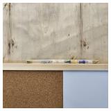 OWLKELA Dry Erase Cork Board 16.5"x12.6", Notice Pin Board, Memo Board, Vision Board, Bulletin Board for Office, Classroom or Home, Mounting Hardware and Push Pins Included, Wooden Frame