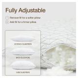 Coop Home Goods Original Adjustable Pillow, Queen Size Bed Pillows for Sleeping, Cross Cut Memory Foam Pillows - Medium Firm Back, Stomach and Side Sleeper Pillow, CertiPUR-US/GREENGUARD Gold