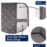 PureFit Reversible Quilted Sofa Cover, Water Resistant Medium Slipcover Furniture Protector, Washable Couch Cover with Non Slip Foam and Elastic Straps for Kids, Dogs, Pets (Loveseat, Gray/Light Gray)