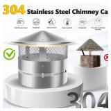 8 Inch Chimney Cap, 8" Stainless Steel Cone Top Chimney Cap with Screen, Adjustable and Reinforced Round Chimney Cap, Chimney Cover for Vents,Rain Cap for All-Round Chimney,8 Inch Round Chimney Cap