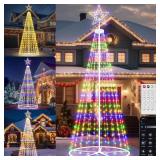 $164 Espird 12FT Outdoor Christmas Tree Prelit - LED Outside Christmas Tree Lights with Star, Music Sync, App & Remote Control, Timer, Smart Christmas Lighting Decoration for Garden & Yard Party