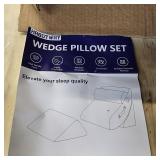 HABUTWAY 4Pcs Orthopedic Wedge Pillow, Bed Wedge Pillow for Sleeping, Post Surgery Foam Pillow for Back Pain Relief, Triangle Adjustable Support Pillow with Machine Washable Cover, White&Grey