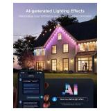 $490 Govee Permanent Outdoor Lights 2, 150ft RGBIC Outdoor Lights with 108 LED Lights, IP67 Waterproof, 100 Scene Modes with 40lm White for Outdoor Decorations, Works with Alexa, Google Assistant, Whi