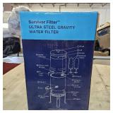 $250 Survivor Filter Ultra Gravity Water Filter System - Stainless Steel Countertop Gravity Fed Water Filter, 2.25 Gallon, for Home and Outdoors - Removes Bacteria, Viruses, and Parasites