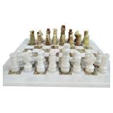Handmade Staunton White and Green Onyx Marble Chess Board Game Set - Best Board Games for Home D cor Gifts - Suitable for Table D cor - Non Go Board Game - Non Checker Board Game
