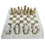 Handmade Staunton White and Green Onyx Marble Chess Board Game Set - Best Board Games for Home D cor Gifts - Suitable for Table D cor - Non Go Board Game - Non Checker Board Game