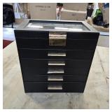 BOOVO Jewelry Box for Women, Black 6 Layer Large Jewelry Organizer with Glass Lid for Necklace, Bracelet, Earrings, Rings Storage, Jewelry Organizers and Storage for Girls Gift (Clear Black, 6 layer)