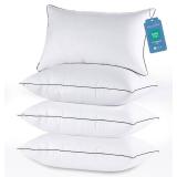 JOLLYVOGUE Cooling and Supportive Pillows for Side and Back Sleepers, Down Alternative Hotel Collection Sleeping Pillow, Queen (Pack of 4), White