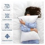 JOLLYVOGUE Cooling and Supportive Pillows for Side and Back Sleepers, Down Alternative Hotel Collection Sleeping Pillow, Queen (Pack of 4), White