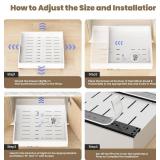 Pull Out Cabinet Organizer, Expandable Width (11.4"-19.4") and Depth (16.7"-21") With 3 Rails, Heavy Duty Slide out Drawers for Kitchen Base Cabinet Organization, No Drill, White