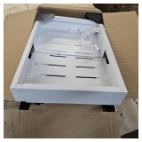 Pull Out Cabinet Organizer, Expandable Width (11.4"-19.4") and Depth (16.7"-21") With 3 Rails, Heavy Duty Slide out Drawers for Kitchen Base Cabinet Organization, No Drill, White