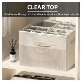 Aokeyee Shoe Organizer for Closet,2 Pack Foldable Shoe Storage Organizer Box Bin with Adjustable Dividers and Clear Cover, Fits up to 16-32 Pairs