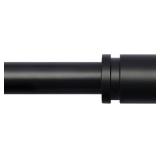 Lot of 5 with bonus box, Curtain Rods for Windows 16 to 48 or 60 Inches Max Adjustable Length 1 Inch Diameter Window Curtain Rod with Aluminium Finials, Black