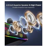 216 Bluetooth Karaoke Machine for Adult Kid with Storage and Charging Station, Powerful Karaoke System, 12H Playtime, Rechargeable Wirless Microphone, Support USB/AUX Indoor Outdoor