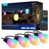 $160 Govee S14 Bulb Outdoor String Lights 2, 144ft RGBIC Smart Warm White Outdoor Lights with 15 LED Bulbs, 111 Scene Modes for Outdoor Decor, IP66 Compatible with Alexa, Google, Matter, APP Control