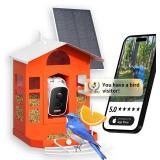 Metal AI Bird Feeder Camera w/ 32GB - Solar Powered, 2K Auto Rec & Live View, Identifies 10000+ Birds