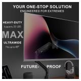 WALI Heavy Duty Single Monitor Arm for 17-49 Inch Flat Curved Ultrawide Screens, up to 33 Lbs, Adjustable Gas Spring Single Monitor Desk Mount for Home Office Gaming, VESA 75/100mm (GSM001XLN), Black