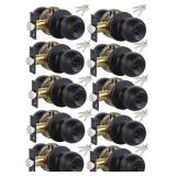 Lanwandeng (10 Pack) Black Door Knobs with Lock and All Keys Alike, Interior/Exterior Door Knob for Bedroom or Bathroom, Entry Door Locks
