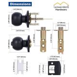Lanwandeng (10 Pack) Black Door Knobs with Lock and All Keys Alike, Interior/Exterior Door Knob for Bedroom or Bathroom, Entry Door Locks