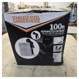 Garden Hose Metal 100FT, Stainless Steel Heavy Duty Water Hose With 10 Function Nozzle, No-Kink, Tough & Flexible, Sturdy and Lightweight, Rust Proof for Yard, Outdoor, RV