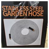Garden Hose Metal 100FT, Stainless Steel Heavy Duty Water Hose With 10 Function Nozzle, No-Kink, Tough & Flexible, Sturdy and Lightweight, Rust Proof for Yard, Outdoor, RV