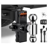 Ehaho Adjustable Trailer Hitch, Drop Hitch 2 Inch Receiver with 6 Inch Drop/Rise for Truck 12,500 LBS GTW, Waterproof Double Anti-Theft Locking Hitch Pins