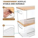 Trash Bag Dispenser 2 Pack, Acrylic Garbage Bags Dispenser with Bamboo Top, Extra Large Trash Bag Holder Dispensers Under Sink for Kitchen, Cabinet, Laundry Room, Pantry Organizer and Storage