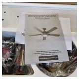 $105 warmiplanet Ceiling Fan with Lights Remote Control, 52 Inch, Brushed Nickel (5-Blades)