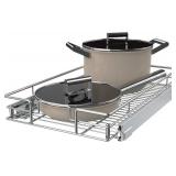 Pull Out Cabinet Organizer,14 * 21 Metal Slide Out Kitchen Cabinet Storage Shelf and Drawer Organizer NEED 15" W and 22" D Cabinet, Chrome Finish