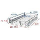 Pull Out Cabinet Organizer,14 * 21 Metal Slide Out Kitchen Cabinet Storage Shelf and Drawer Organizer NEED 15" W and 22" D Cabinet, Chrome Finish