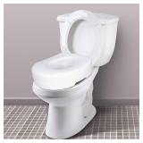 Carex Toilet Seat Riser, Adds 5 Inches of Height, Elevated and Raised Toilet Seat with 300 lbs Capacity, Standard Riser for Elderly and Handicap, Universal, Slip-Resistant, White