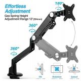 $130 AVLT Single 13"-38" Monitor Arm Desk Mount fits One Flat/Curved/Ultrawide Screens Full Motion Height Swivel Tilt Rotation Adjustable - VESA/C-Clamp/Cable Management - Black