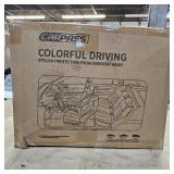 CAR PASS Leather seat Covers,Automotive Universal Sport car seat Cover Super 5mm Composite Sponge Inside,Airbag Compatible fits Most Cars, SUVs, Trucks, and Vans (Full Set,Black and Beige)