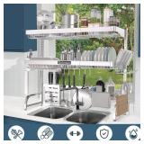 Over The Sink Dish Drying Rack,3 Tier Adjustable Length (25.5