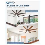 $136 Depuley 66" Ceiling Fans with Lights: Large Indoor/Outdoor Ceiling Fan for Patios Living Room - 8 Blades Brown Dimmable Ceiling Fans with Remote APP Control Timer Reversible Quiet DC Motor 6 Spee