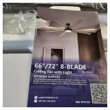 $136 Depuley 66" Ceiling Fans with Lights: Large Indoor/Outdoor Ceiling Fan for Patios Living Room - 8 Blades Brown Dimmable Ceiling Fans with Remote APP Control Timer Reversible Quiet DC Motor 6 Spee