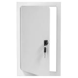 Premier 12x24 Universal Steel Flush Access Panel Door w/Keyed Cylinder Latch, White Prime Coat Finish, Wall, Ceiling Mounted Access Door for Drywall, Plumbing, Electrical, FL-5000 - Damaged and Missin