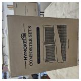 HYMOKEGE Queen Comforter Set Seersucker 7 Pieces, All Season Luxury Bed in a Bag for Bedroom, Bedding Set with Comforters, Sheets, Pillowcases & Shams, Dark Grey