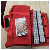 Nova Microdermabrasion American Mahjong Mah Jongg Set 166 Tiles 4 All-in-One Color Rack/Pushers Red Soft Bag Full Size Complete Mahjongg Ma Jong Set (Red)