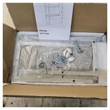 Narrow Side Table, Slim End Tables with Fabric Basket, Skinny Table for Small Spaces, Thin Bedside Table for Living Room, Bedroom (1, White + Camel Brown)