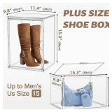 5 Pack XX-Large Acrylic Display Case Purse Organizer Clear Plastic Handbag Storage Organizer for Closet Storage Bins for Boots, Big Bag, Backpack,Collectibles, Cosmetic