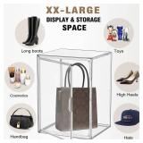 5 Pack XX-Large Acrylic Display Case Purse Organizer Clear Plastic Handbag Storage Organizer for Closet Storage Bins for Boots, Big Bag, Backpack,Collectibles, Cosmetic