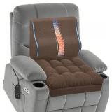 baibu Extra Large Memory Foam Recliner Cushions with Lumbar Support Pillow for Elderly, 20x20x5 Inch Thick Dual-Layer Patent Design Non-Slip Recliner Seat Cushion for Reduce Hip & Lumbar Pain, Brown