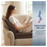 baibu Extra Large Memory Foam Recliner Cushions with Lumbar Support Pillow for Elderly, 20x20x5 Inch Thick Dual-Layer Patent Design Non-Slip Recliner Seat Cushion for Reduce Hip & Lumbar Pain, Brown