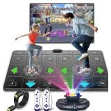 $160 FWFX Exercise Mat for Home Workouts - Interactive Dance Game Mat Connects to TV, 2-Player Kids Party Interactive Games, Active Sports & Yoga Mat for Adults & Family Fitness, Fun Gift (Gray)