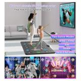 $160 FWFX Exercise Mat for Home Workouts - Interactive Dance Game Mat Connects to TV, 2-Player Kids Party Interactive Games, Active Sports & Yoga Mat for Adults & Family Fitness, Fun Gift (Gray)