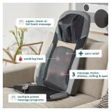 $162 HoMedics Back Massager with Heat, Shiatsu Elite II Heated Neck and Back Massage Cushion. 3 Different Massage Styles and 3 Massage Zones. Comes with Controller and Chair Straps
