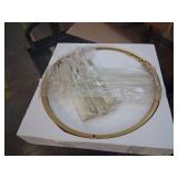 aboxoo Gold Nesting Coffee Table Set of 2, Small Glass Round Nesting Tables for Living Room Bedroom, Accent Tea Table with Metal Frame Modern Industrial Simple