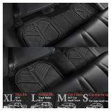 CAR PASS Heavy Duty Rubber Rear Car Mat, Deep-Dish Odorless Car Floor Mats All Weather, Universal Trim-to-Fit for SUVs Trucks Sedans, Waterproof Anti-Slip, Black